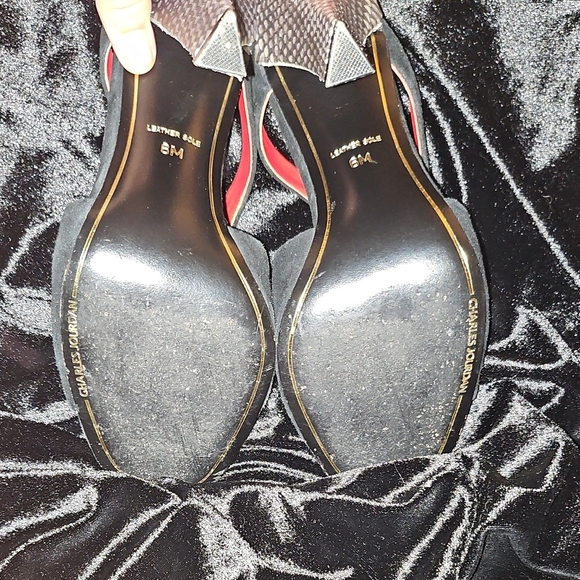 Charles Jourdan Black and Red Heels - Picture 5 of 5